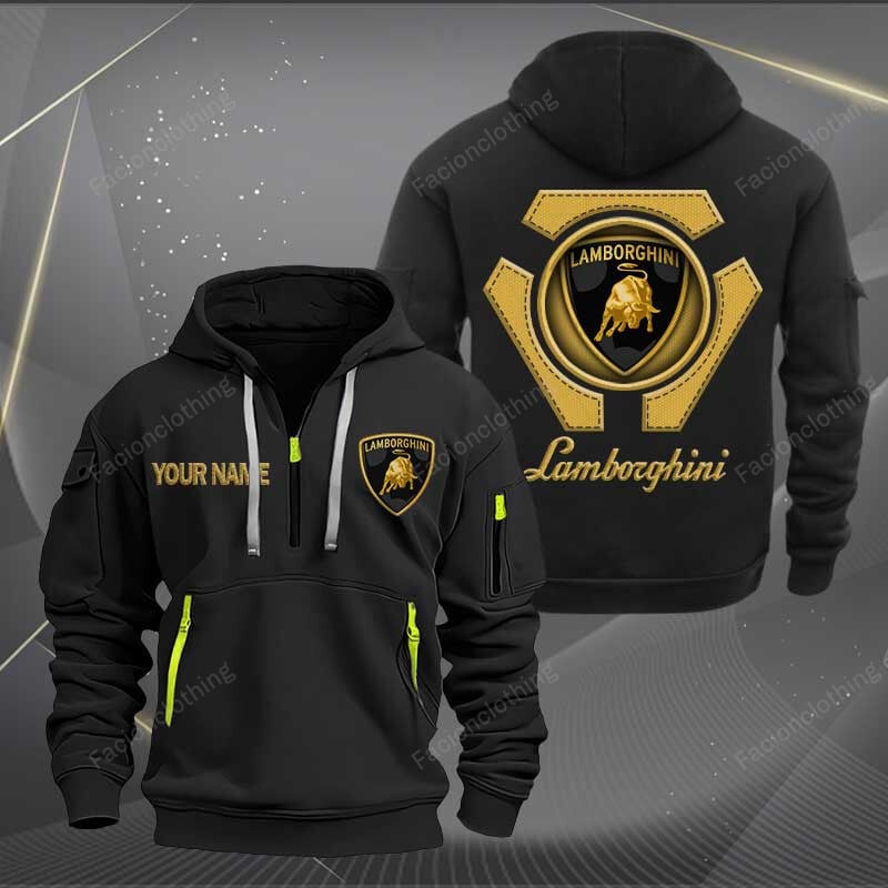 Sportswearmerch Lamborghini Car Personalized Half Zip Hoodie For Fan