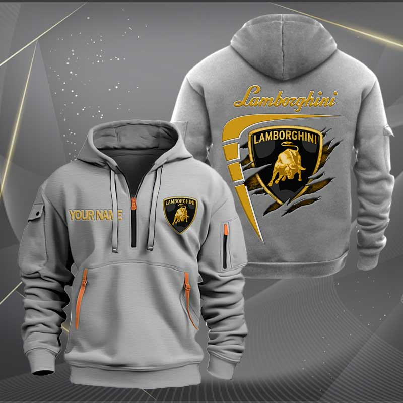 Sportswearmerch Lamborghini Car Personalized Half Zip Hoodie For Fan