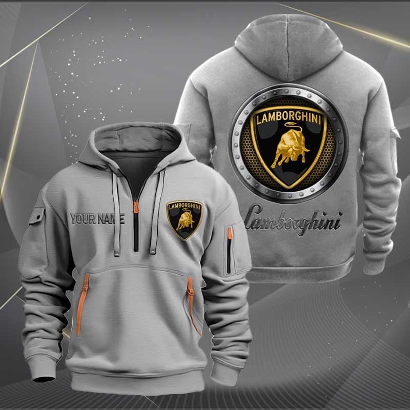 Sportswearmerch Lamborghini Car Personalized Half Zip Hoodie For Fan