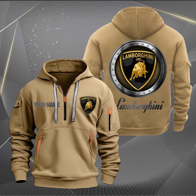 Sportswearmerch Lamborghini Car Personalized Half Zip Hoodie For Fan