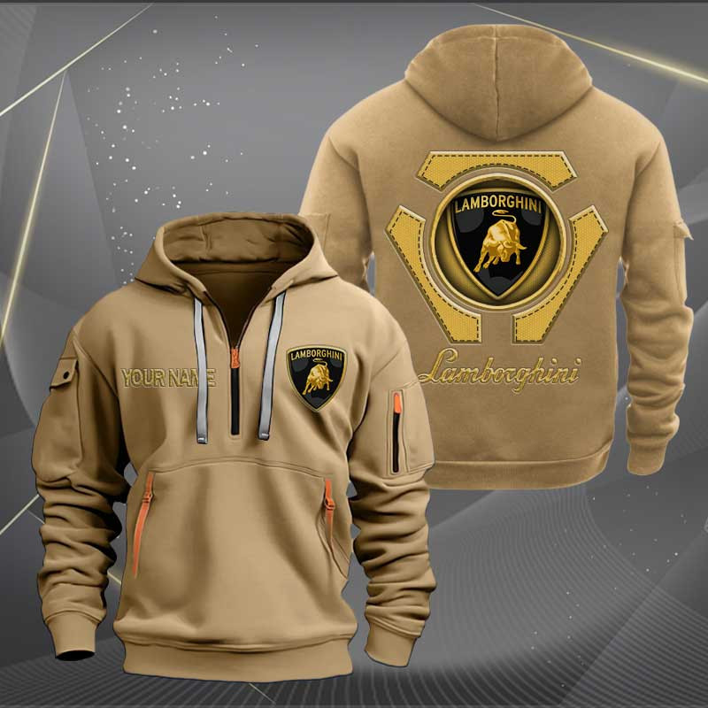 Sportswearmerch Lamborghini Car Personalized Half Zip Hoodie For Fan