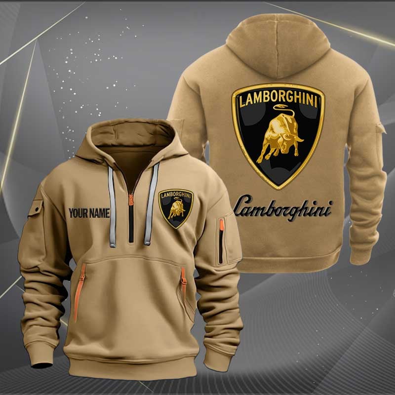 Sportswearmerch Lamborghini Car Personalized Half Zip Hoodie For Fan