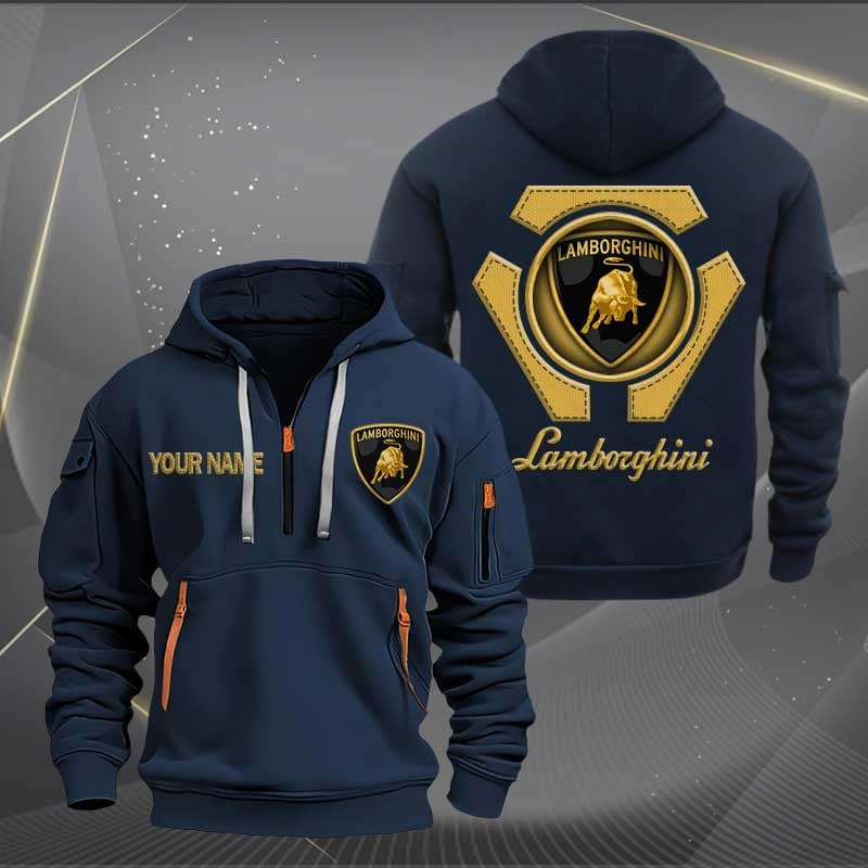 Sportswearmerch Lamborghini Car Personalized Half Zip Hoodie For Fan