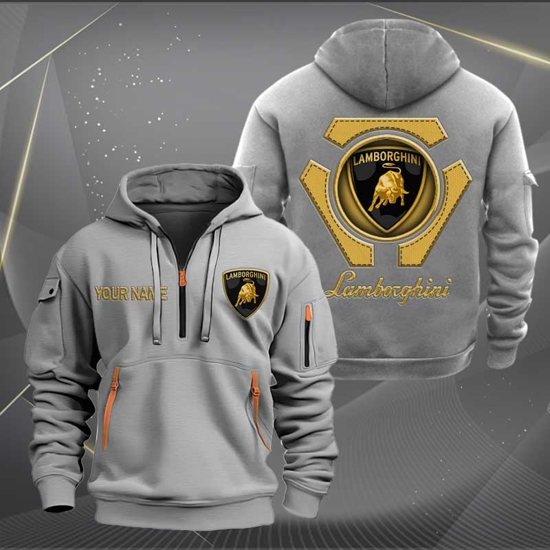 Sportswearmerch Lamborghini Car Personalized Half Zip Hoodie For Fan