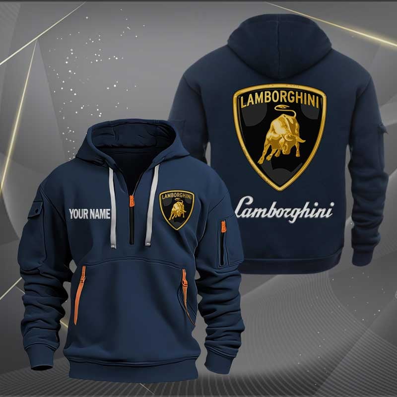 Sportswearmerch Lamborghini Car Personalized Half Zip Hoodie For Fan
