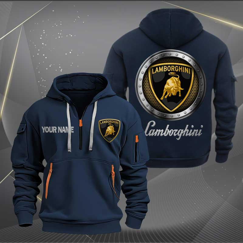 Sportswearmerch Lamborghini Car Personalized Half Zip Hoodie For Fan