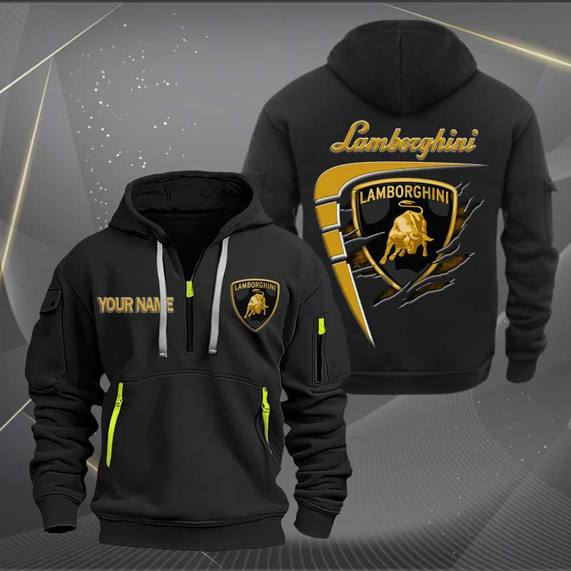 Sportswearmerch Lamborghini Car Personalized Half Zip Hoodie For Fan