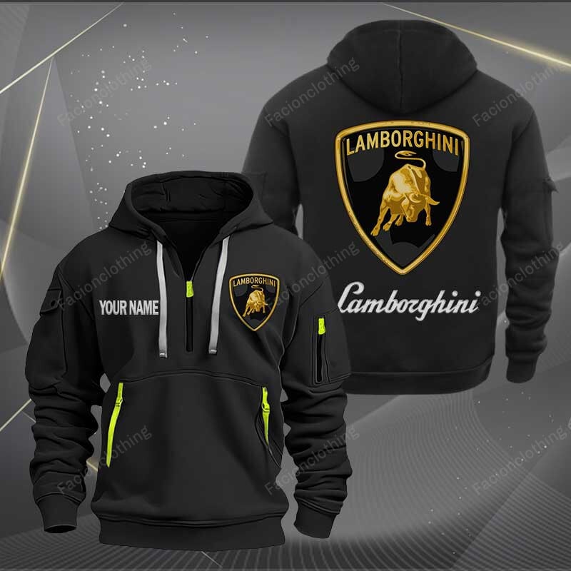 Sportswearmerch Lamborghini Car Personalized Half Zip Hoodie For Fan