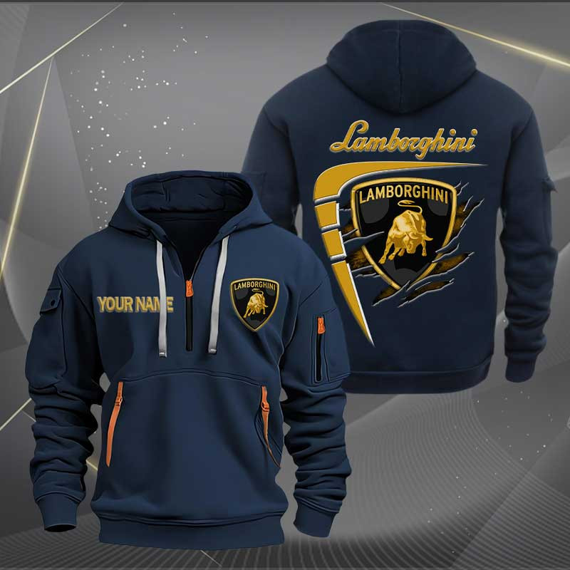 Sportswearmerch Lamborghini Car Personalized Half Zip Hoodie For Fan