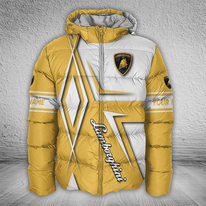 Sportswearmerch Lamborghini Car Puffer Jacket For Fan