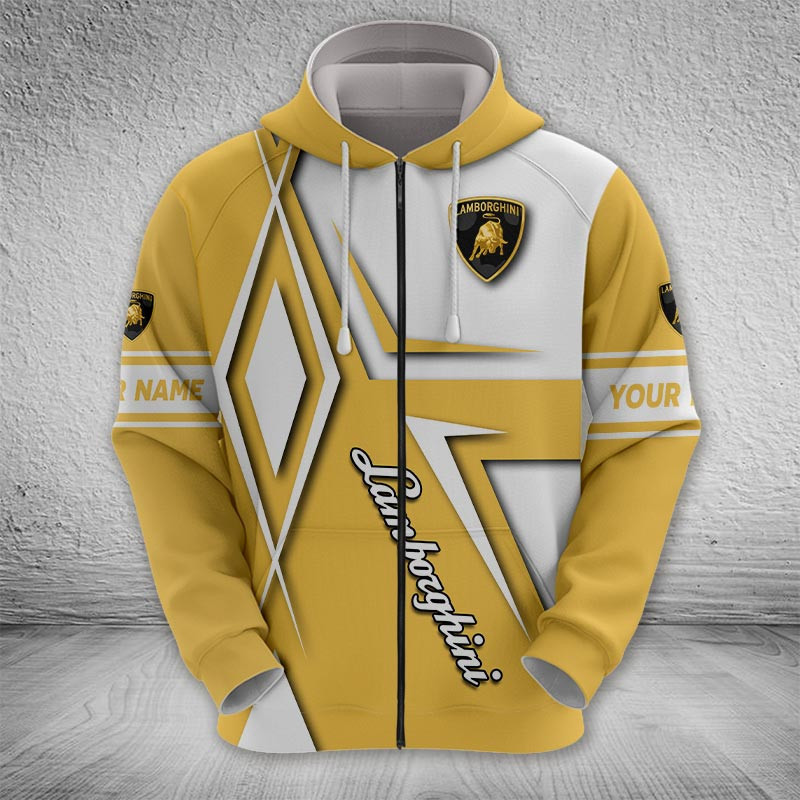 Sportswearmerch Lamborghini Car Zip Hoodie For Fan
