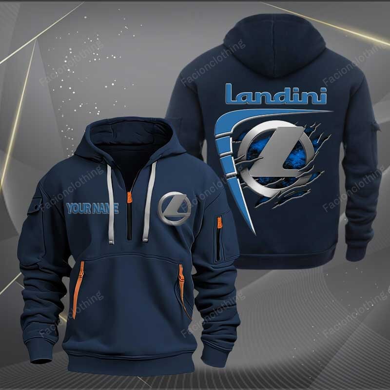 Sportswearmerch Landini Tractor Personalized Half Zip Hoodie For Fan