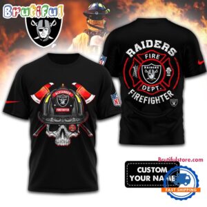 Sportswearmerch Las Vegas Raiders NFL Football Team Fire Fighter T-Shirt For Fan