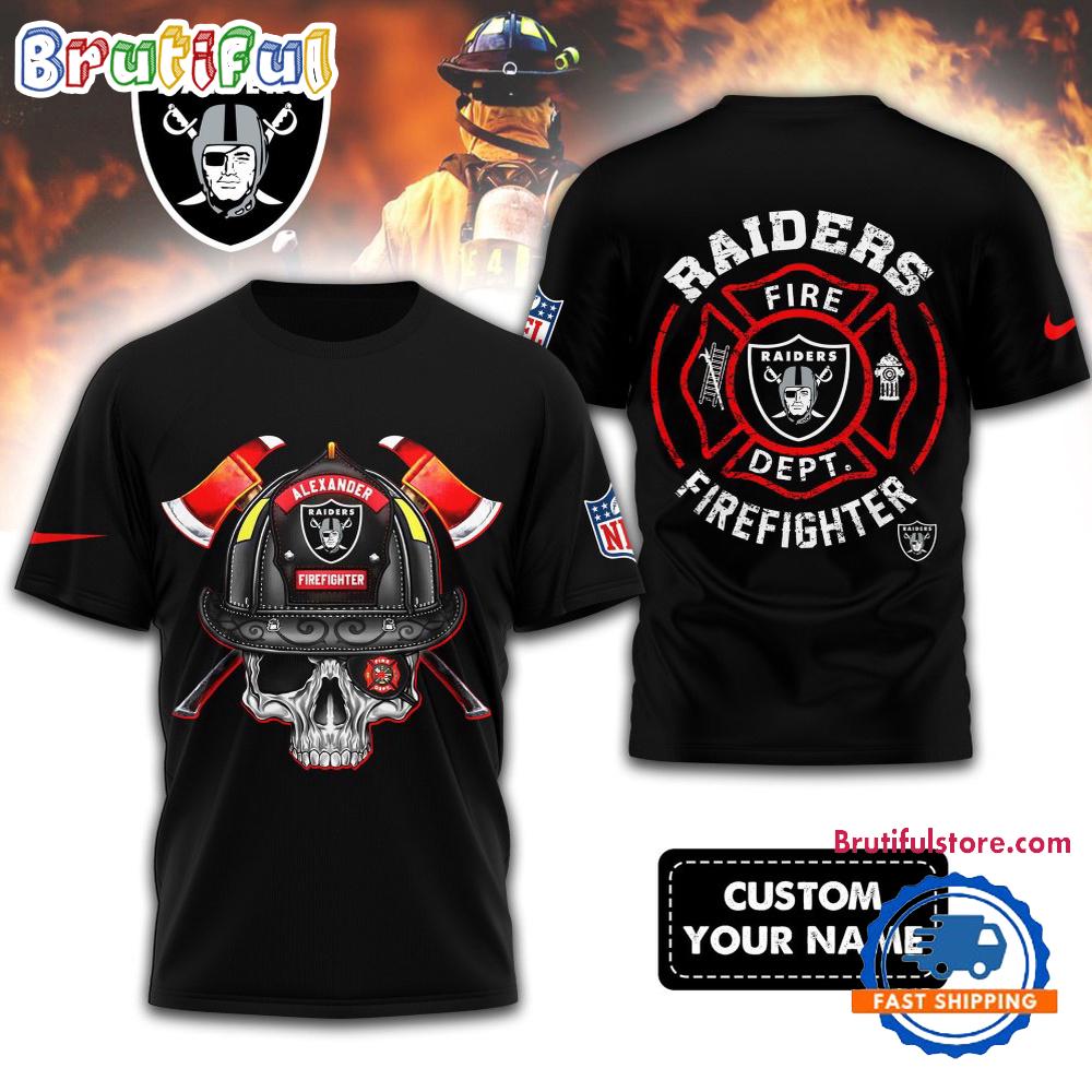 Sportswearmerch Las Vegas Raiders NFL Football Team Fire Fighter T-Shirt For Fan