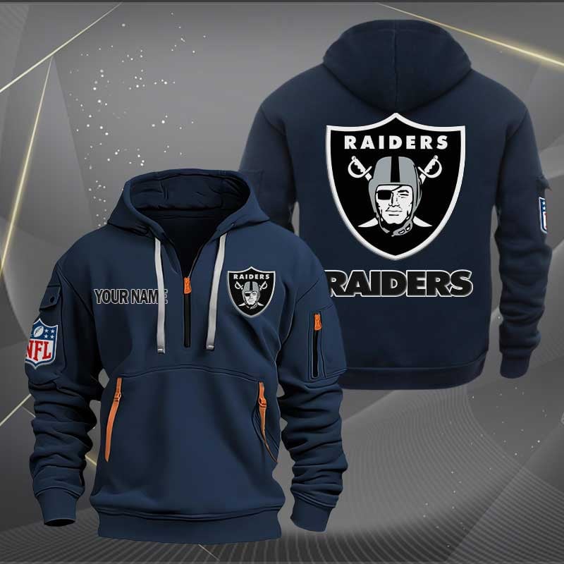Sportswearmerch Las Vegas Raiders NFL Half Zip Hoodie For Fan