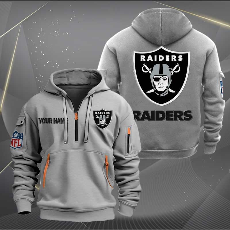 Sportswearmerch Las Vegas Raiders NFL Half Zip Hoodie For Fan
