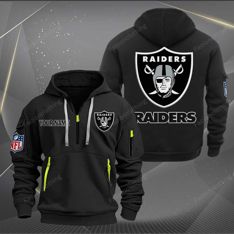 Sportswearmerch Las Vegas Raiders NFL Half Zip Hoodie For Fan