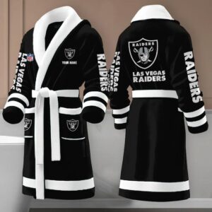 Sportswearmerch Las Vegas Raiders NFL New Fleece Bathrobe Personalized Gifts For Fan