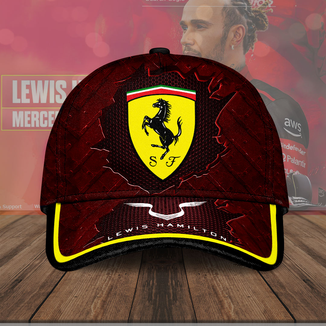 Sportswearmerch Lewis Hamilton F1 F1 x Scuderia Ferrari Car Classic Cap Gift For Fan