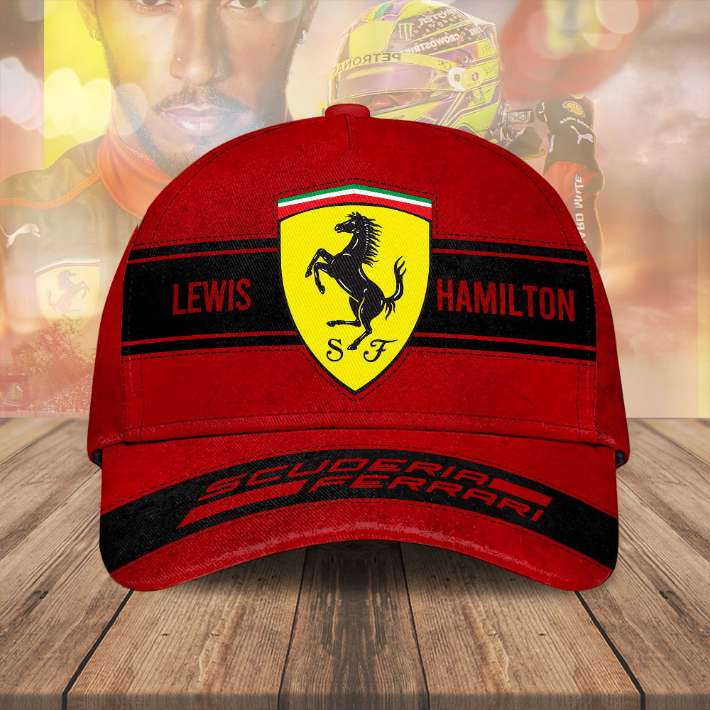 Sportswearmerch Lewis Hamilton F1 x Scuderia Ferrari Car Car Classic Cap Gift For Fan