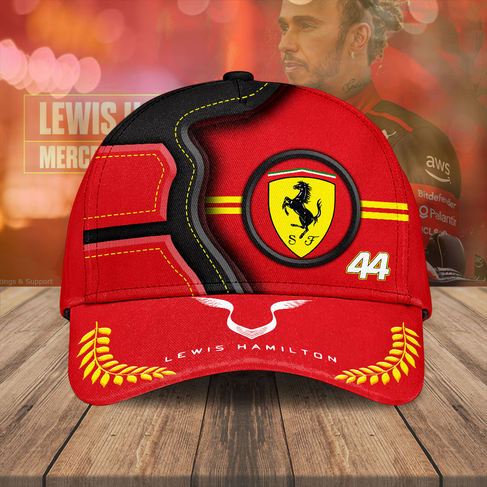 Sportswearmerch Lewis Hamilton F1 x Scuderia Ferrari Classic Cap Gift For Fan