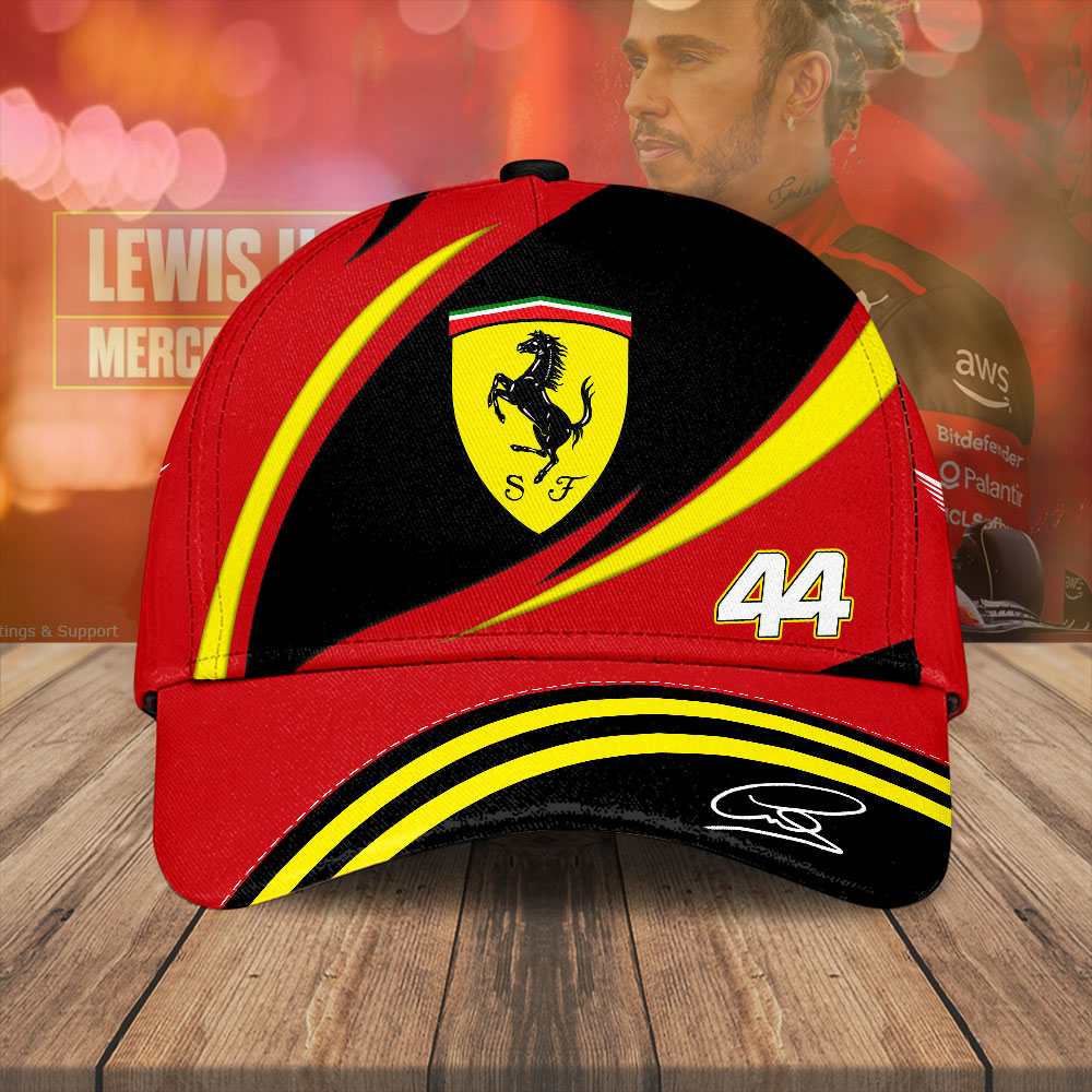 Sportswearmerch Lewis Hamilton F1 x Scuderia Ferrari Classic Cap Gift For Fan