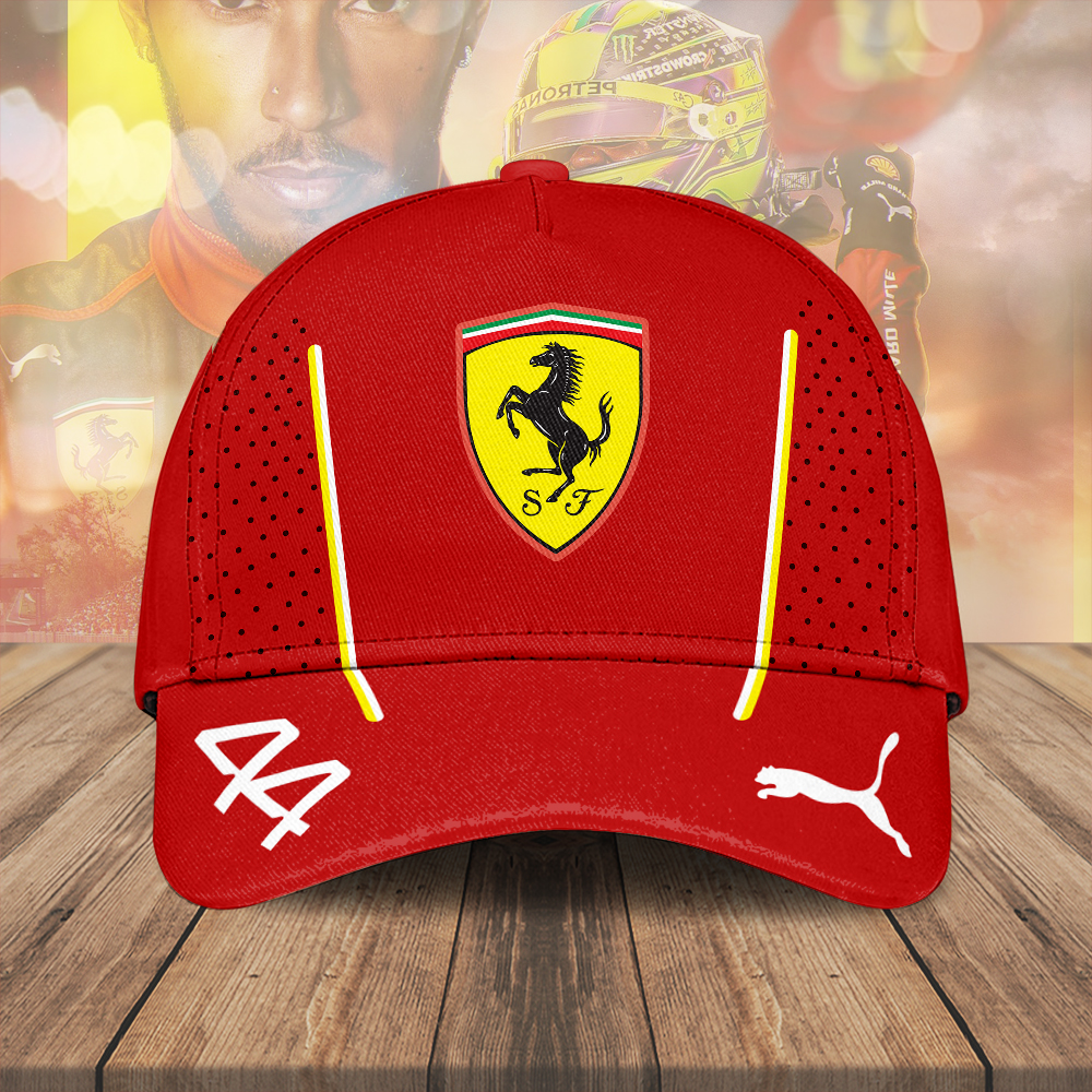 Sportswearmerch Lewis Hamilton F1 x Scuderia Ferrari Classic Cap Gift For Fan