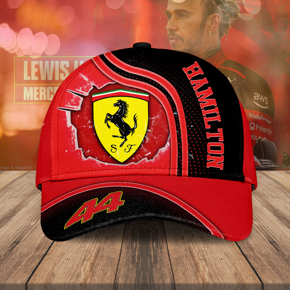 Sportswearmerch Lewis Hamilton x Scuderia Ferrari F1 Classic Cap Gift For Fan