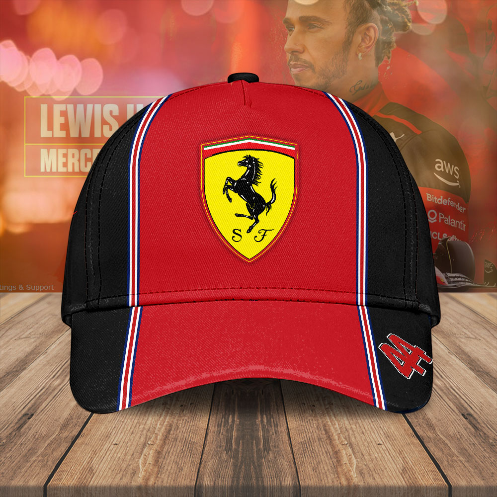 Sportswearmerch Lewis Hamilton x Scuderia Ferrari F1 Classic Cap Gift For Fan