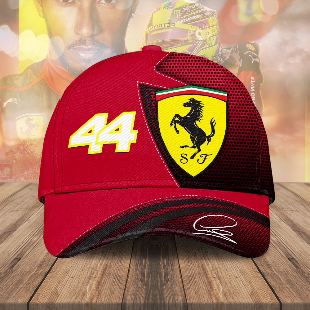 Sportswearmerch Lewis Hamilton x Scuderia Ferrari F1 Classic Cap Gift For Fan
