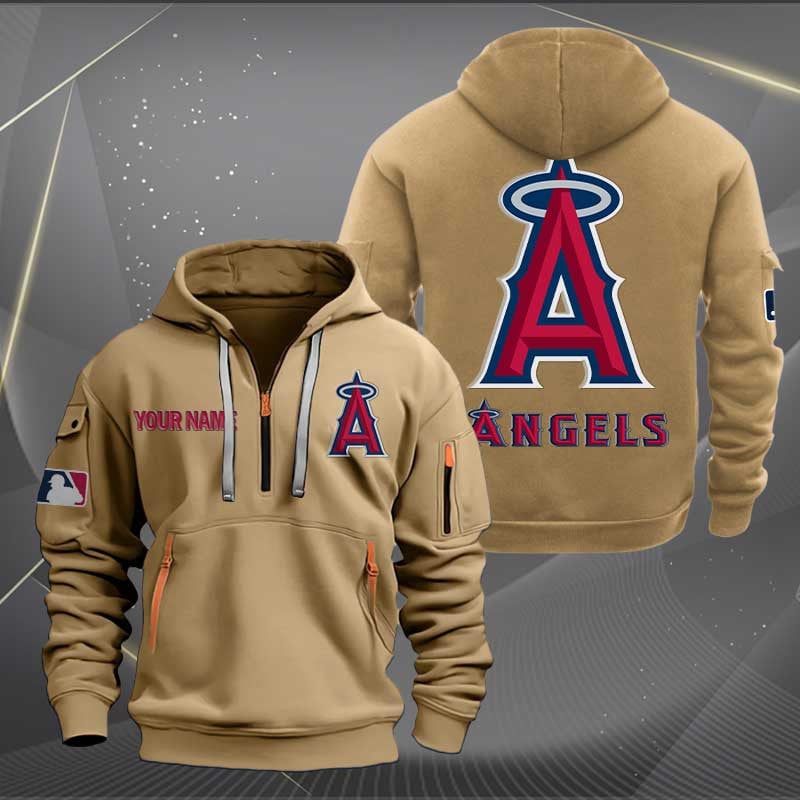 Sportswearmerch Los Angeles Angels MLB Half Zip Hoodie For Fan