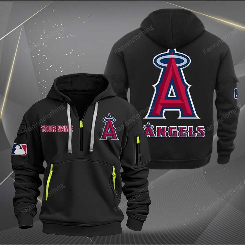 Sportswearmerch Los Angeles Angels MLB Half Zip Hoodie For Fan