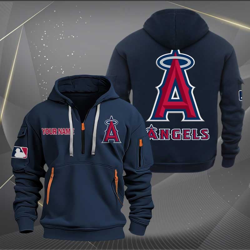 Sportswearmerch Los Angeles Angels MLB Half Zip Hoodie For Fan