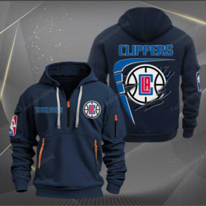 Sportswearmerch Los Angeles Clippers NBA Personalized Half Zip Hoodie For Fan