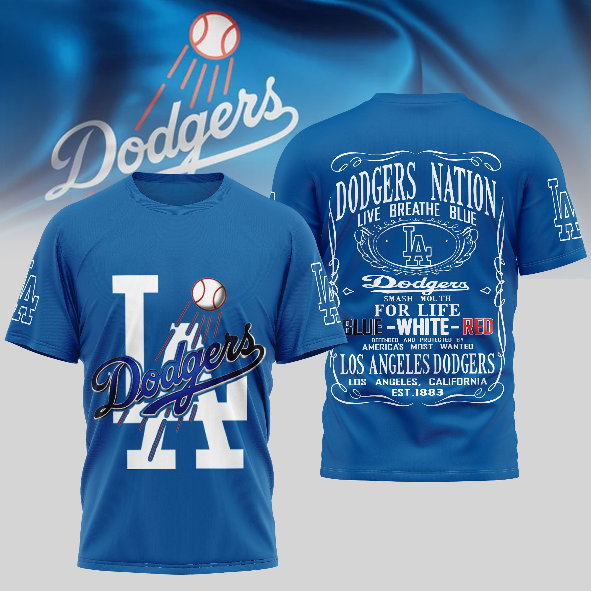 Sportswearmerch Los Angeles Dodgers MLB Personalized T-shirt For Fan