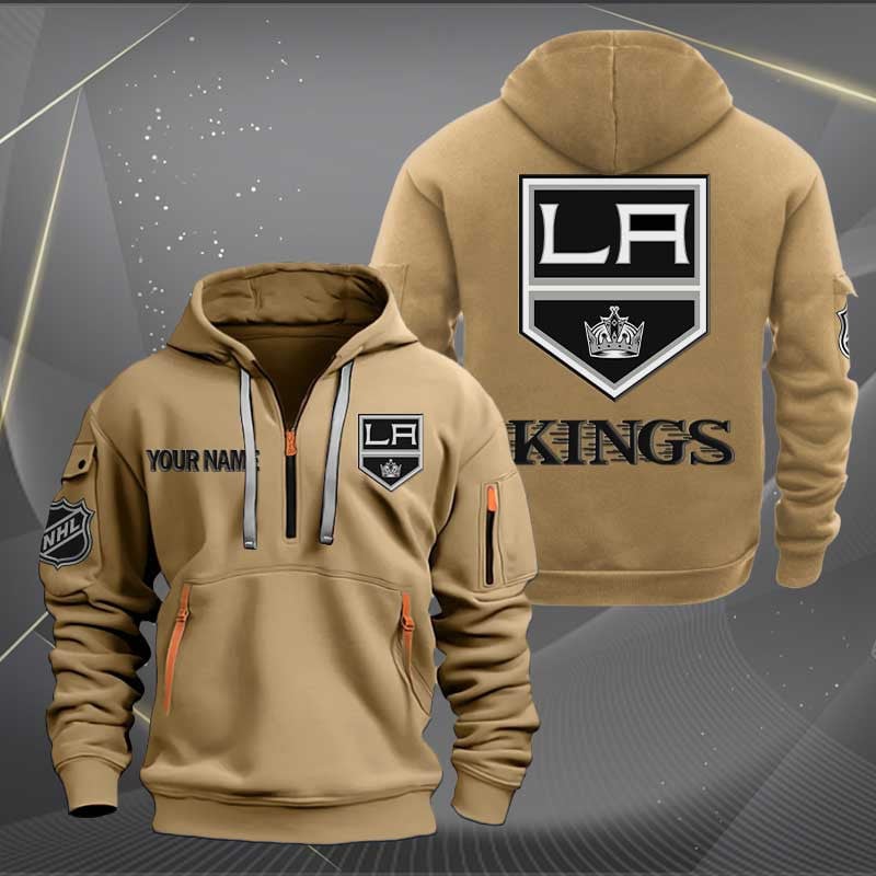 Sportswearmerch Los Angeles Kings NHL Personalized Half Zip Hoodie For Fan