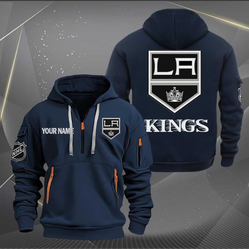 Sportswearmerch Los Angeles Kings NHL Personalized Half Zip Hoodie For Fan