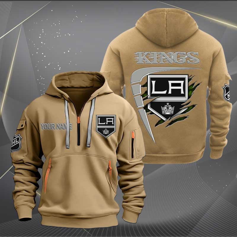 Sportswearmerch Los Angeles Kings NHL Personalized Half Zip Hoodie For Fan