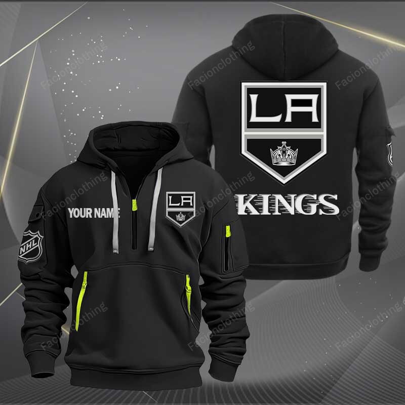 Sportswearmerch Los Angeles Kings NHL Personalized Half Zip Hoodie For Fan