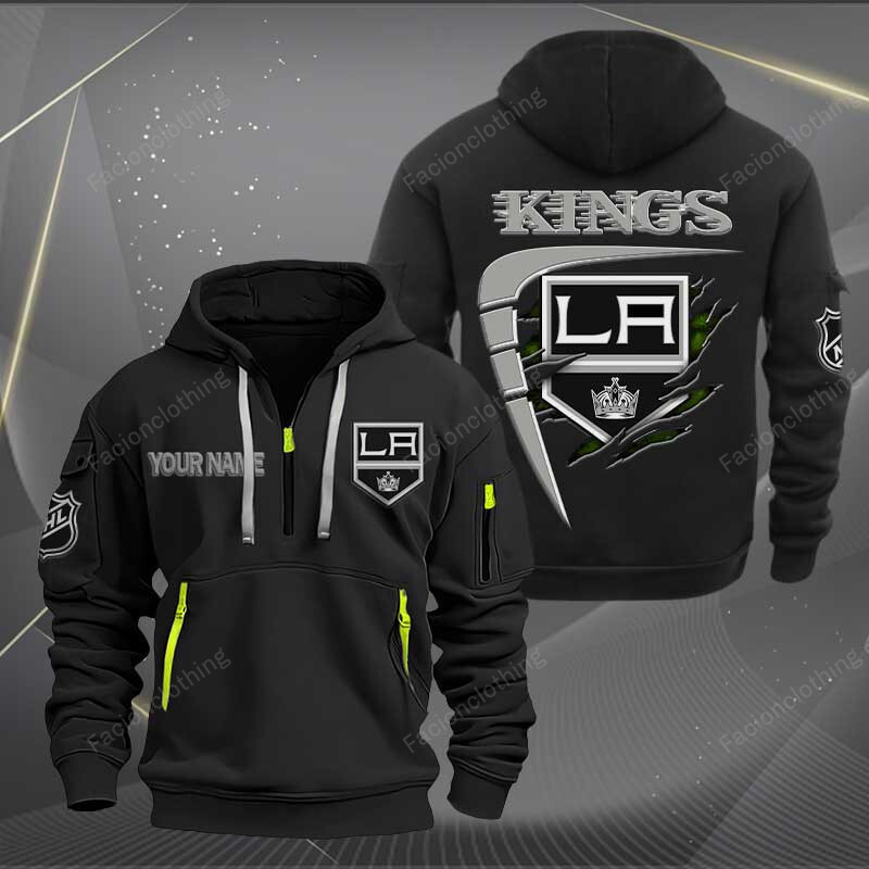 Sportswearmerch Los Angeles Kings NHL Personalized Half Zip Hoodie For Fan