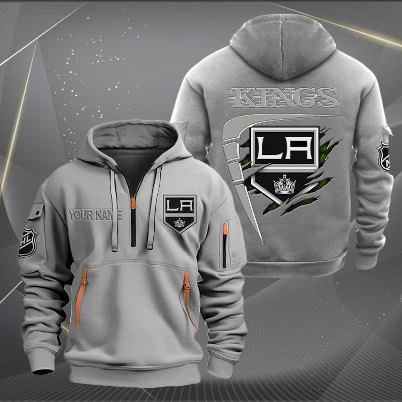 Sportswearmerch Los Angeles Kings NHL Personalized Half Zip Hoodie For Fan