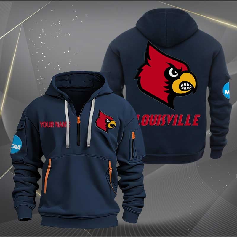Sportswearmerch Louisville Cardinals NCAA Half Zip Hoodie For Fan