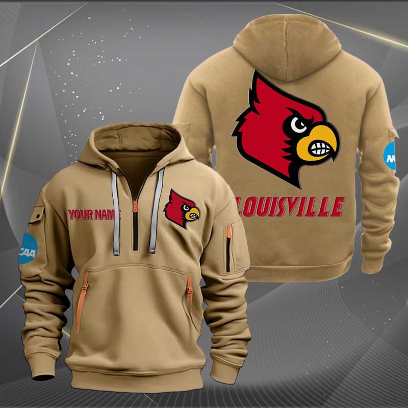 Sportswearmerch Louisville Cardinals NCAA Half Zip Hoodie For Fan