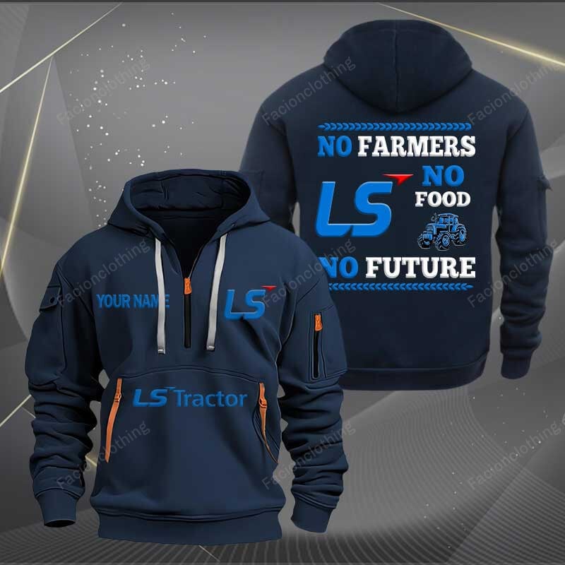 Sportswearmerch LS Tractor Personalized Half Zip Hoodie For Fan