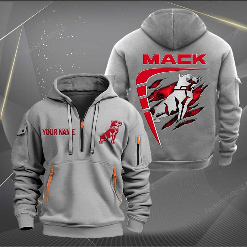 Sportswearmerch Mack Car Personalized Half Zip Hoodie For Fan