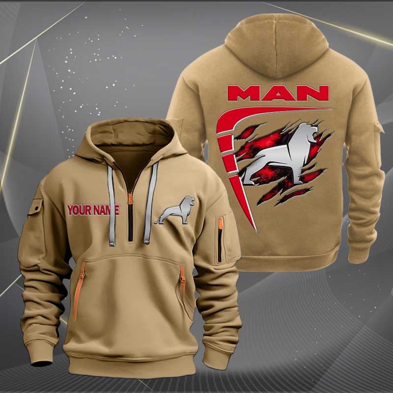 Sportswearmerch MAN Car Personalized Half Zip Hoodie For Fan