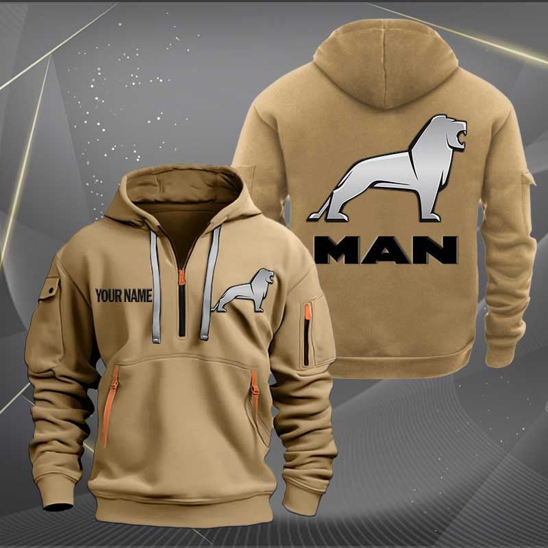 Sportswearmerch MAN Car Personalized Half Zip Hoodie For Fan