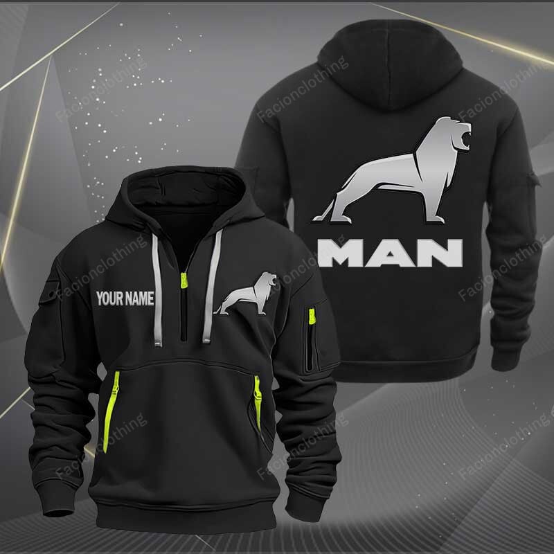 Sportswearmerch MAN Car Personalized Half Zip Hoodie For Fan