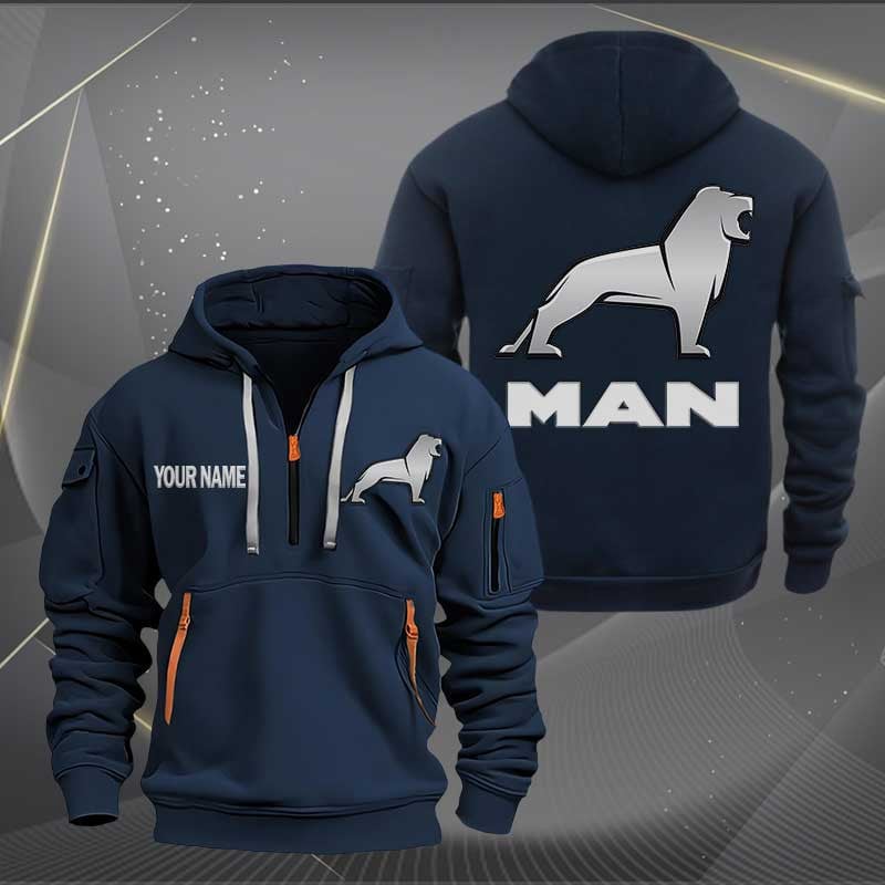 Sportswearmerch MAN Car Personalized Half Zip Hoodie For Fan