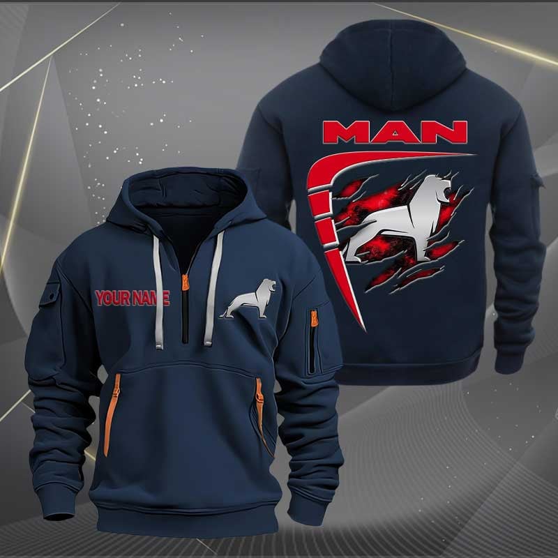 Sportswearmerch MAN Car Personalized Half Zip Hoodie For Fan